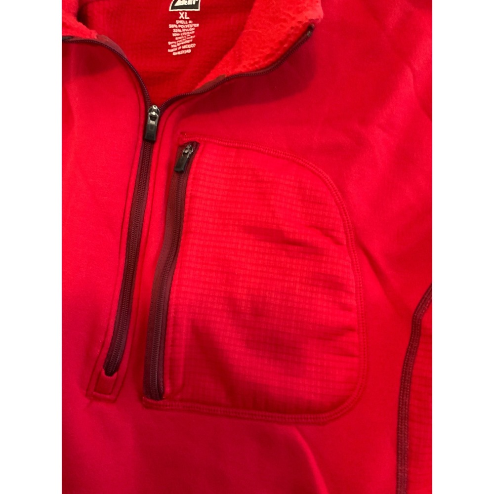 REI Mens XL Red Quarter Zip Pullover Fleece Hiking Jacket Athletic Outdoor Walk - Picture 2 of 3